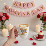 Borosil Larah Women's Day Opalware Mug, Fearless 390ml