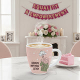 Borosil Larah Women's Day Opalware Mug, Happiness 390ml