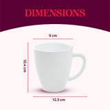 Borosil Larah Women's Day Opalware Mug, Happiness 390ml