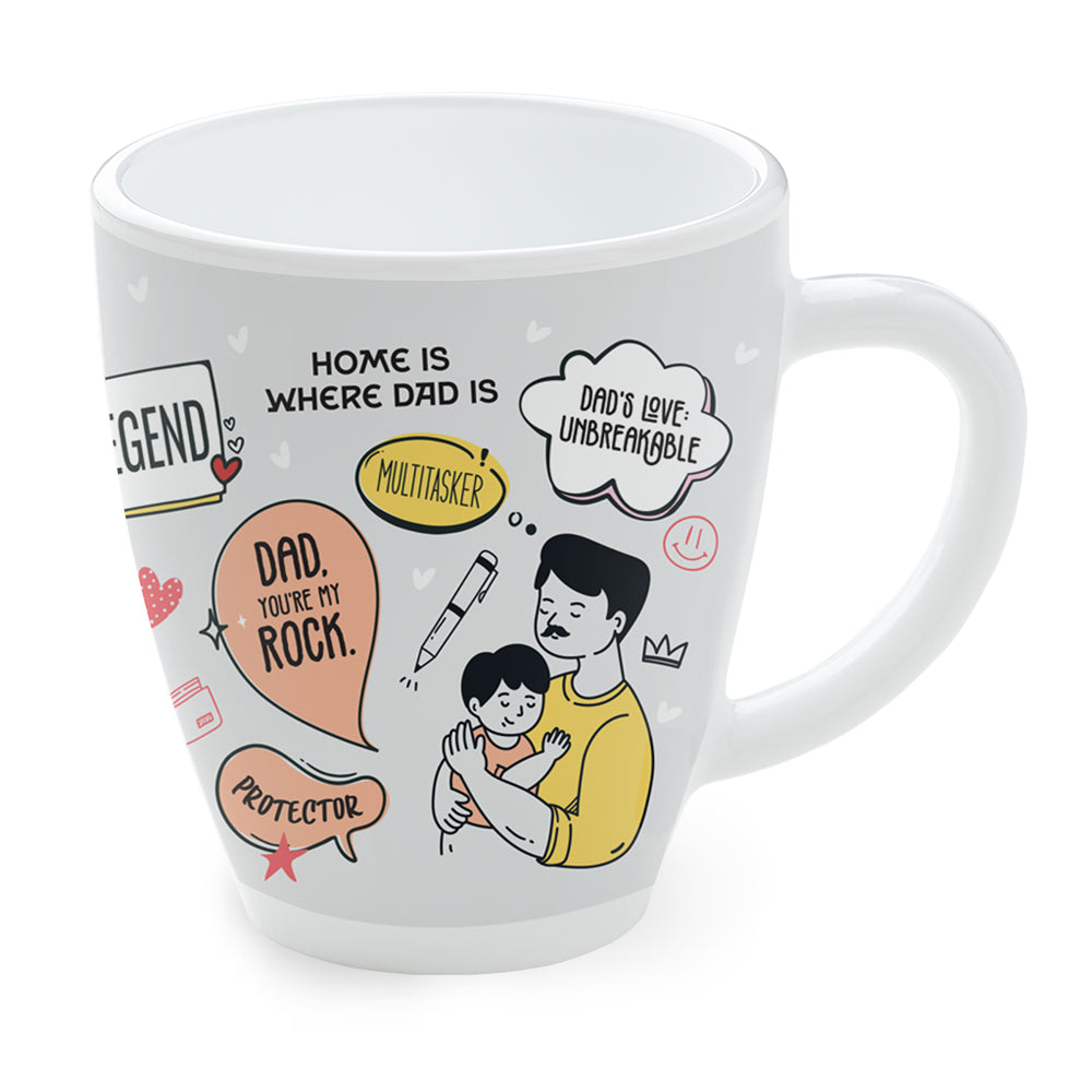 Borosil Larah Father's Day Opalware Mug, Legend