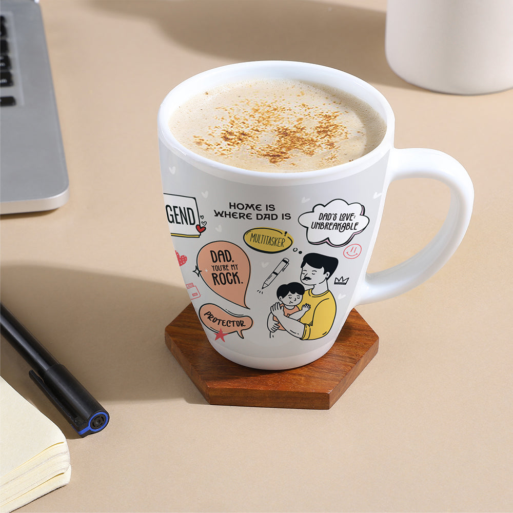 Borosil Larah Father's Day Opalware Mug, Legend