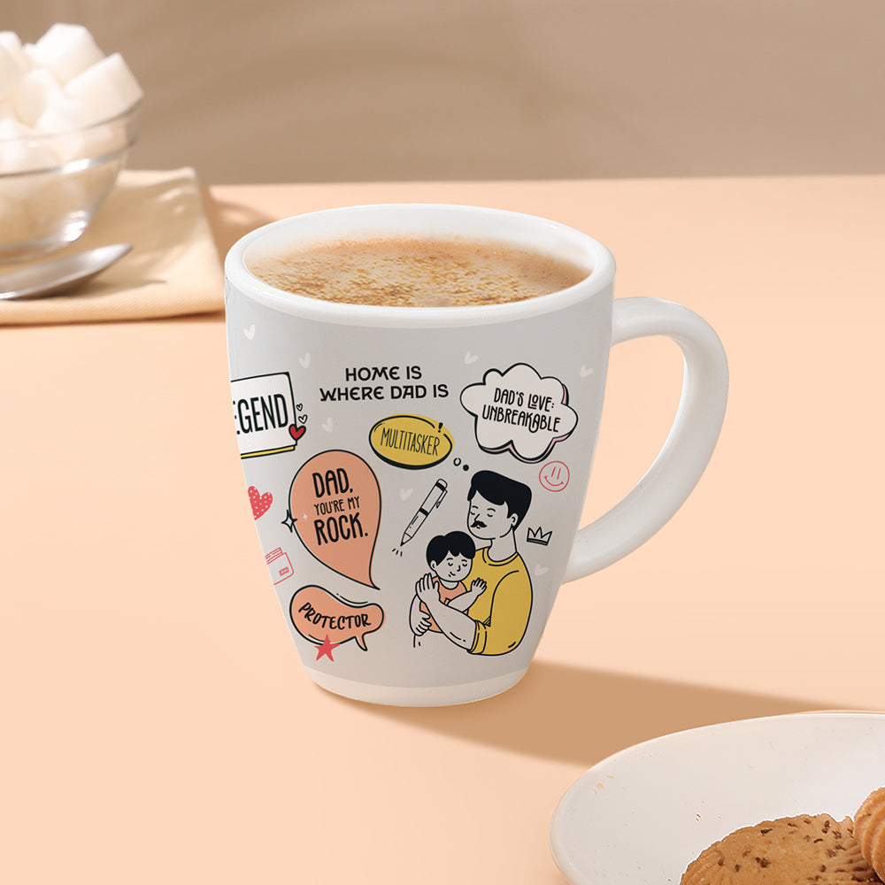 Borosil Larah Father's Day Opalware Mug, Legend
