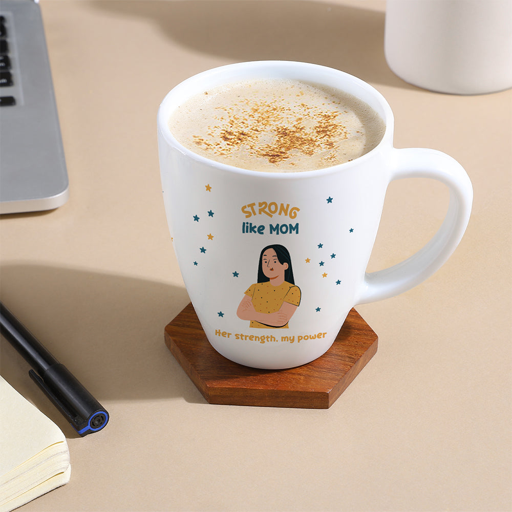 Borosil Larah Strong Like Mom, Coffee Mug, 390 ml