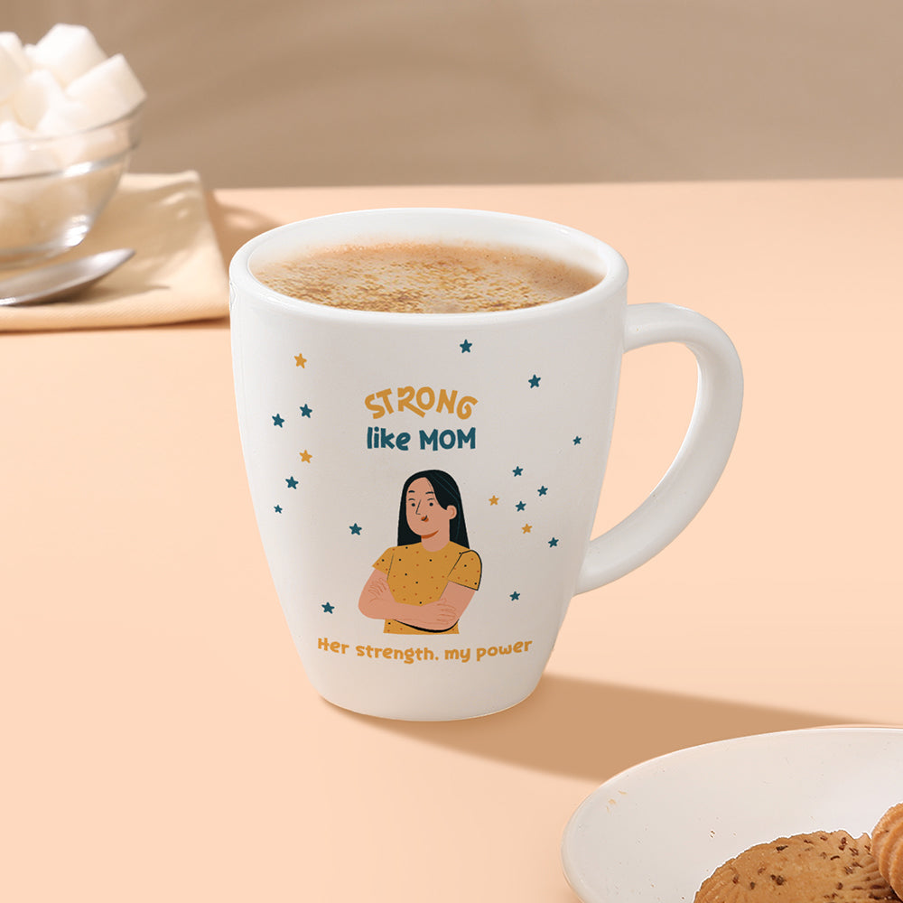 Borosil Larah Strong Like Mom, Coffee Mug, 390 ml