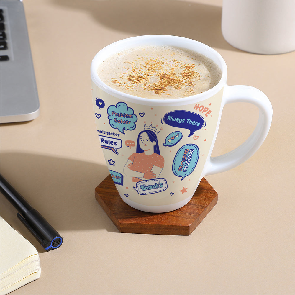 Borosil Larah My Mother is My Back Bone, Coffee Mug, 390 ml