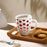 Borosil Larah Polka Mug, Red 390ml
