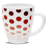 Borosil Larah Polka Mug, Red 390ml