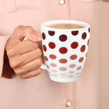 Borosil Larah Polka Mug, Red 390ml