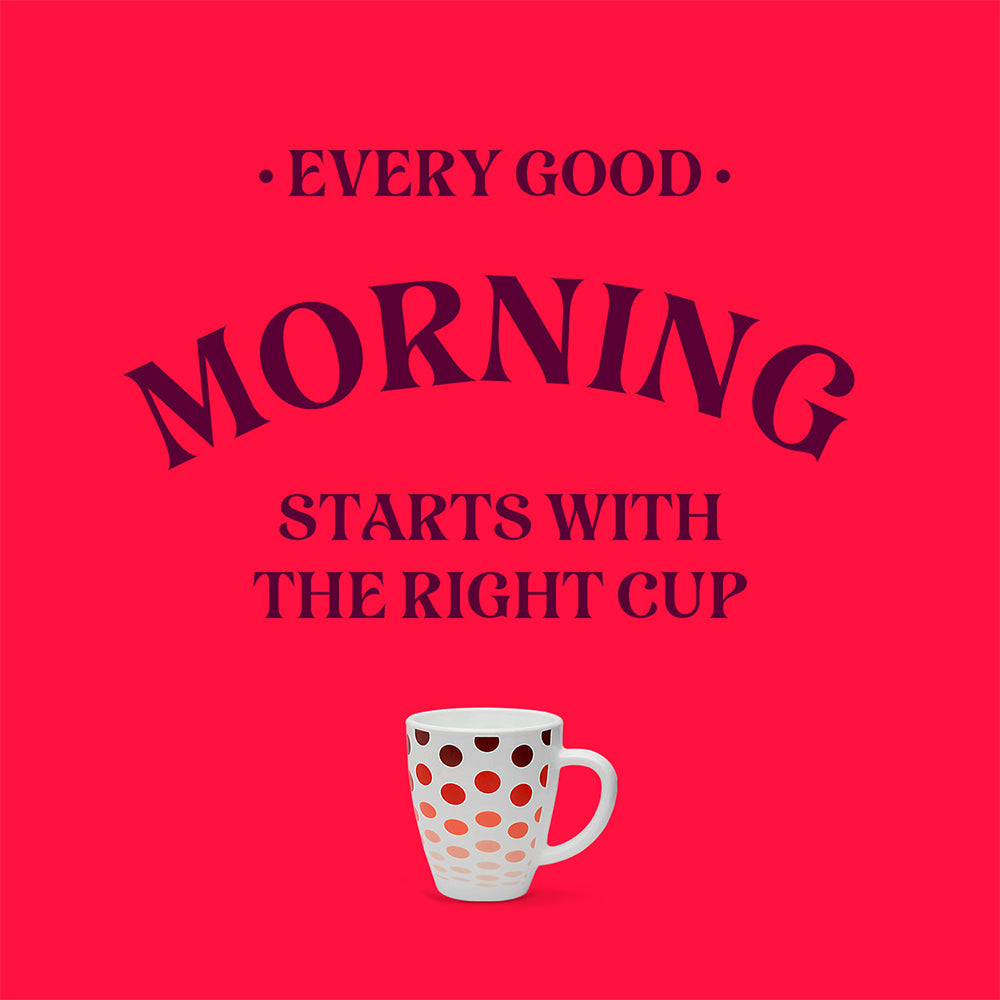 Borosil Larah Polka Mug, Red 390ml