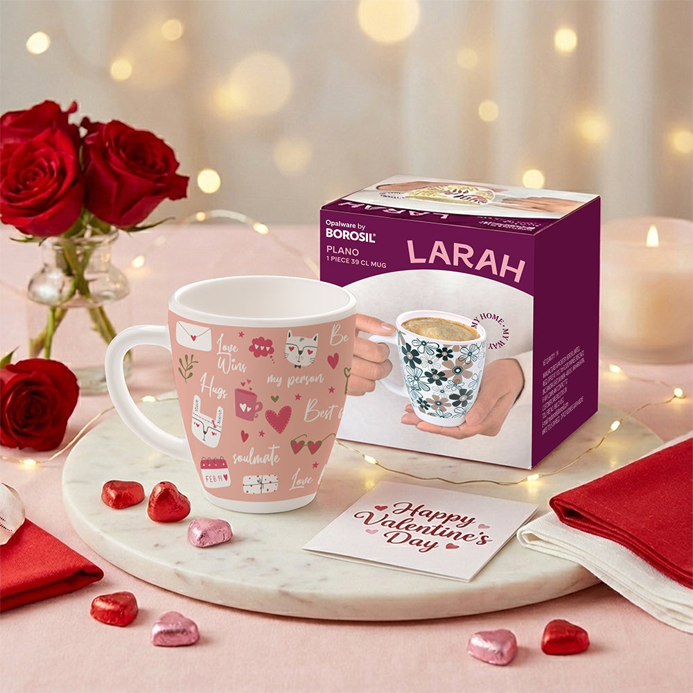 Borosil Larah Valentine Day Forever Opalware Mug 390ml