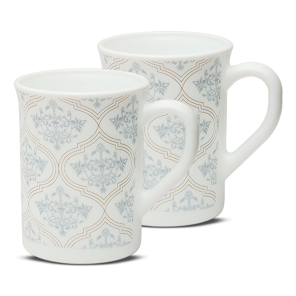 Borosil Larah Sivas Grey Mug Set, 350ml x 2
