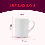 Borosil Larah Sivas Grey Mug Set, 350ml x 2