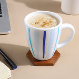Larah Blue Strip Mug Set, 390ml x 2