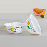 Borosil Golden Lush Veg Bowl, Fluted Set of 2.210 ml