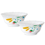 Borosil Golden Lush Veg Bowl, Fluted Set of 2.210 ml