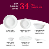 Borosil Larah Eva Dinner Set 34 pc