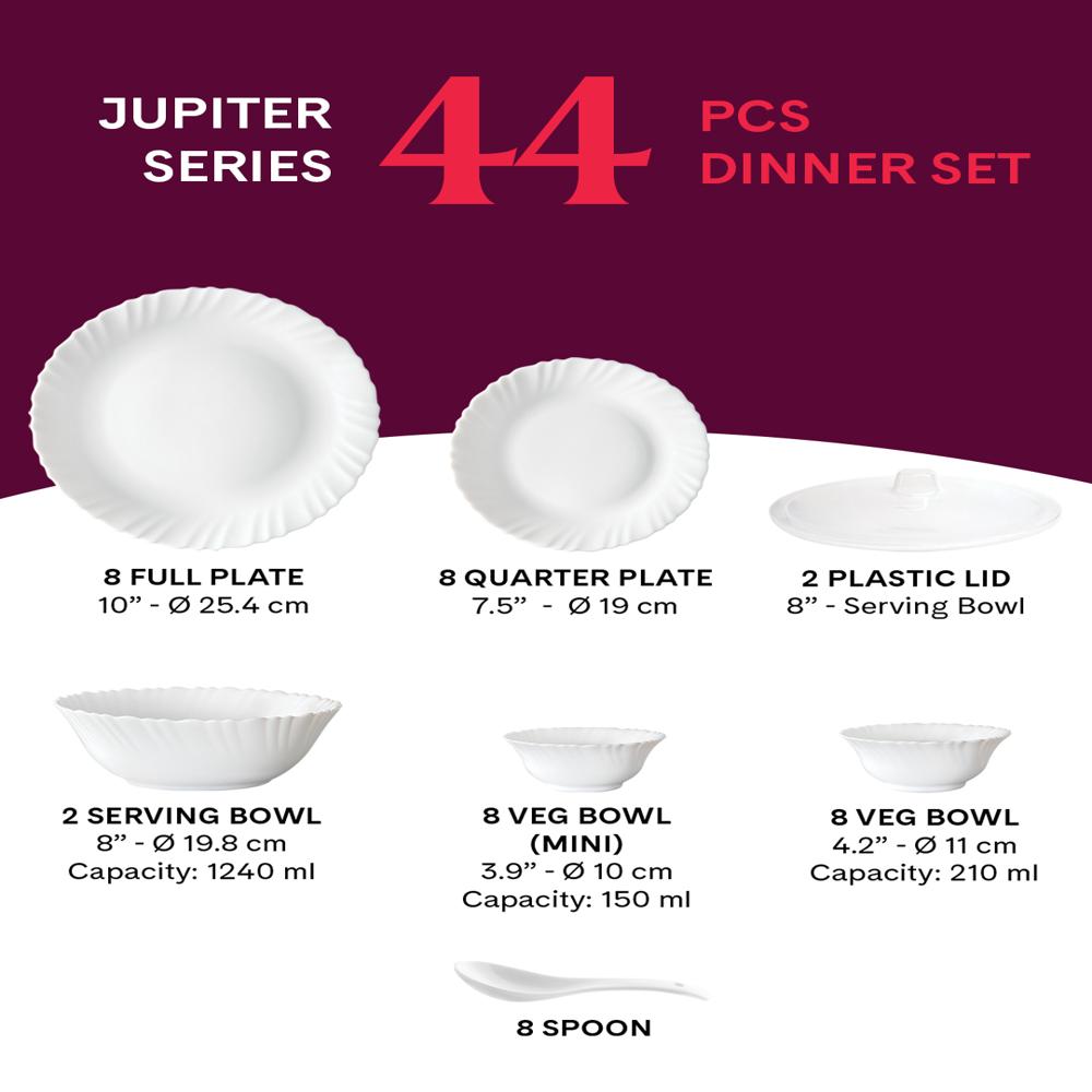Borosil Larah Halo 44 pc Dinner Set