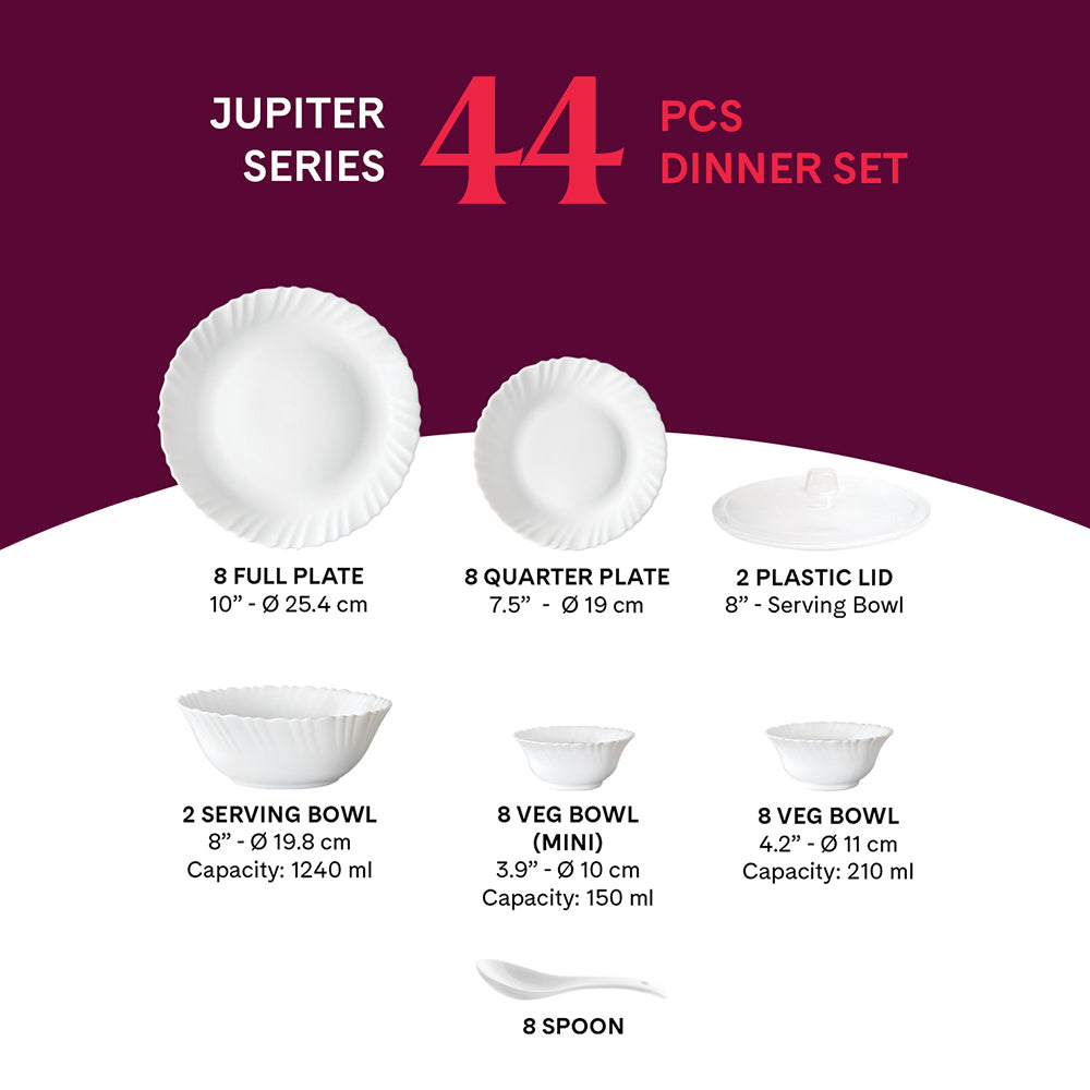 Borosil Larah Orwin 44 pc Dinner Set