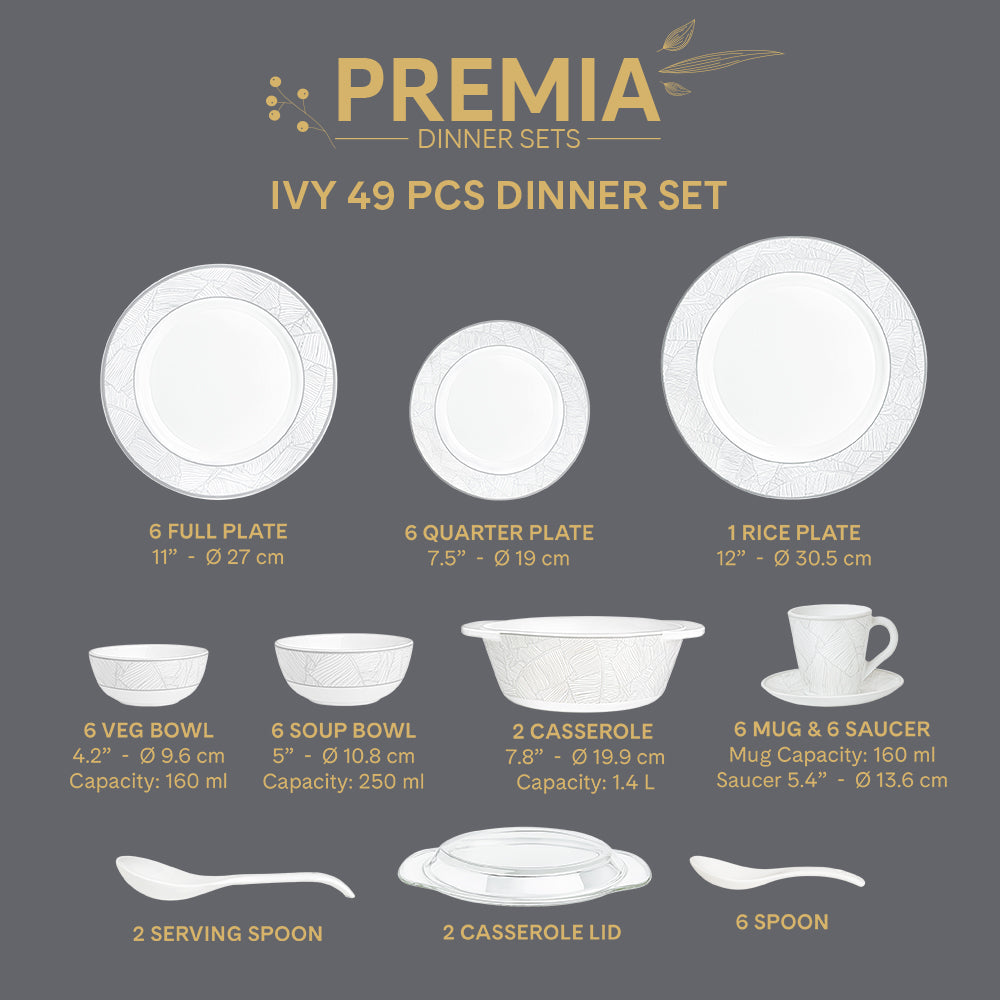 Borosil Larah Ivy Dinner Set