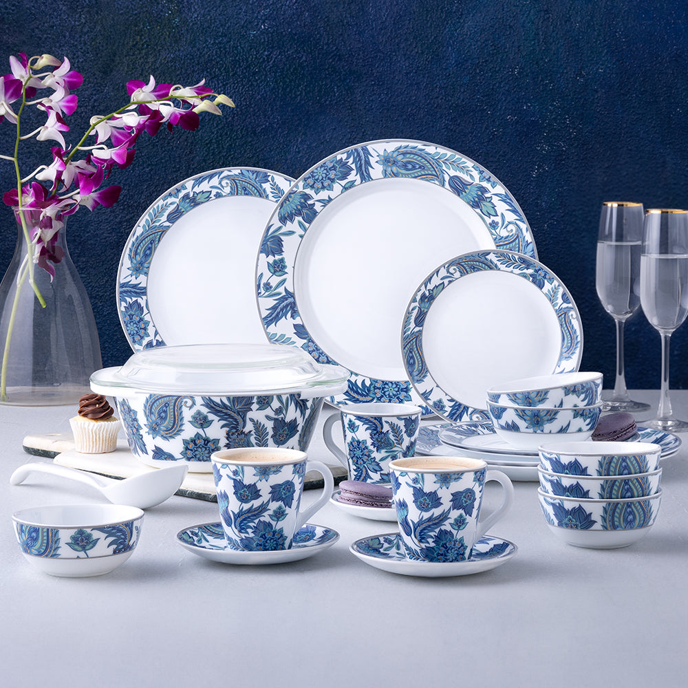 Borosil Larah New Iris Dinner Set, 29 pc