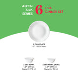 Borosil Larah Aspen 6 pc Dinner Set