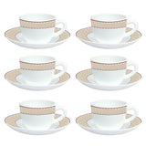 Borosil Larah Cycladia Cup n Saucer Set of 12, 220ml