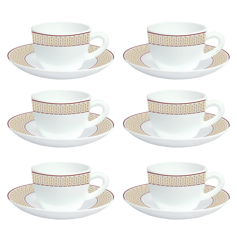 Borosil Larah Cycladia Cup n Saucer Set of 12, 220ml