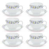 Borosil Larah Amara Cup n Saucer Set of 12, 220ml Blue