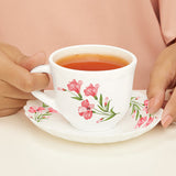Borosil Larah Marina Peach Cup n Saucer Set