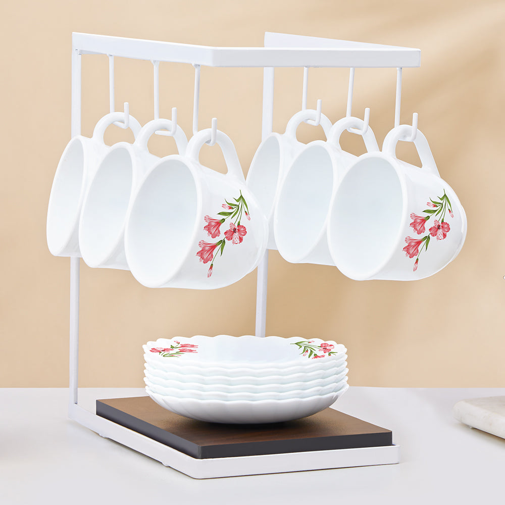 Borosil Larah Marina Peach Cup n Saucer Set