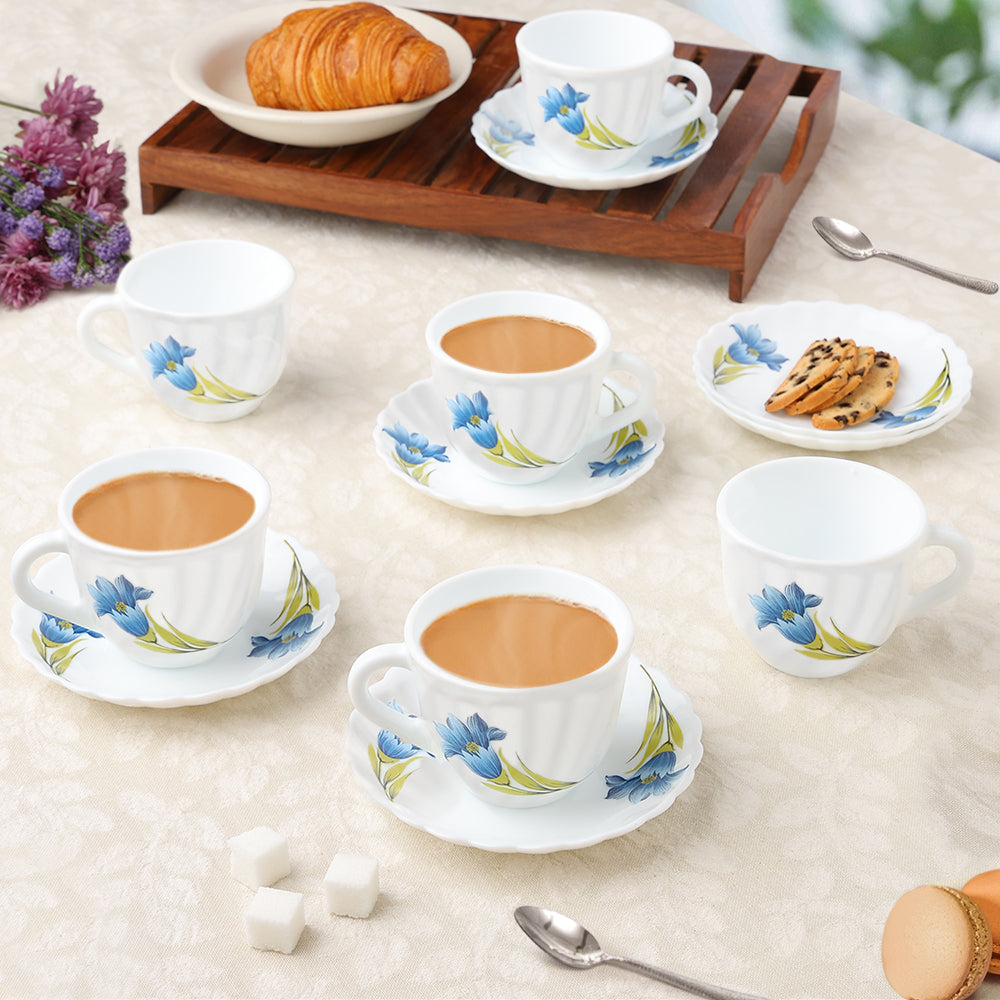 Borosil Larah Nina Cup n Saucer Set of 12, 220ml