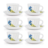 Borosil Larah Nina Cup n Saucer Set of 12, 220ml