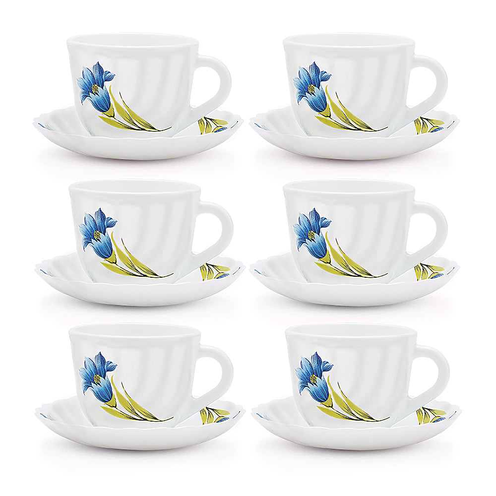 Borosil Larah Nina Cup n Saucer Set of 12, 220ml