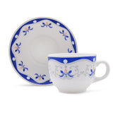Borosil Larah Royal Blue Cup n Saucer Set, 220ml x 12