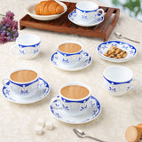 Borosil Larah Royal Blue Cup n Saucer Set, 220ml x 12