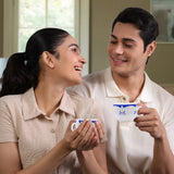 Borosil Larah Royal Blue Cup n Saucer Set, 220ml x 12