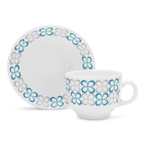 Borosil Larah Sundrop Cup n Saucer Set of 12 220ml, Blue
