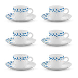 Borosil Larah Blue Leaves Cup n Saucer Set
