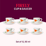 Borosil Larah Firefly Cup n Saucer Set