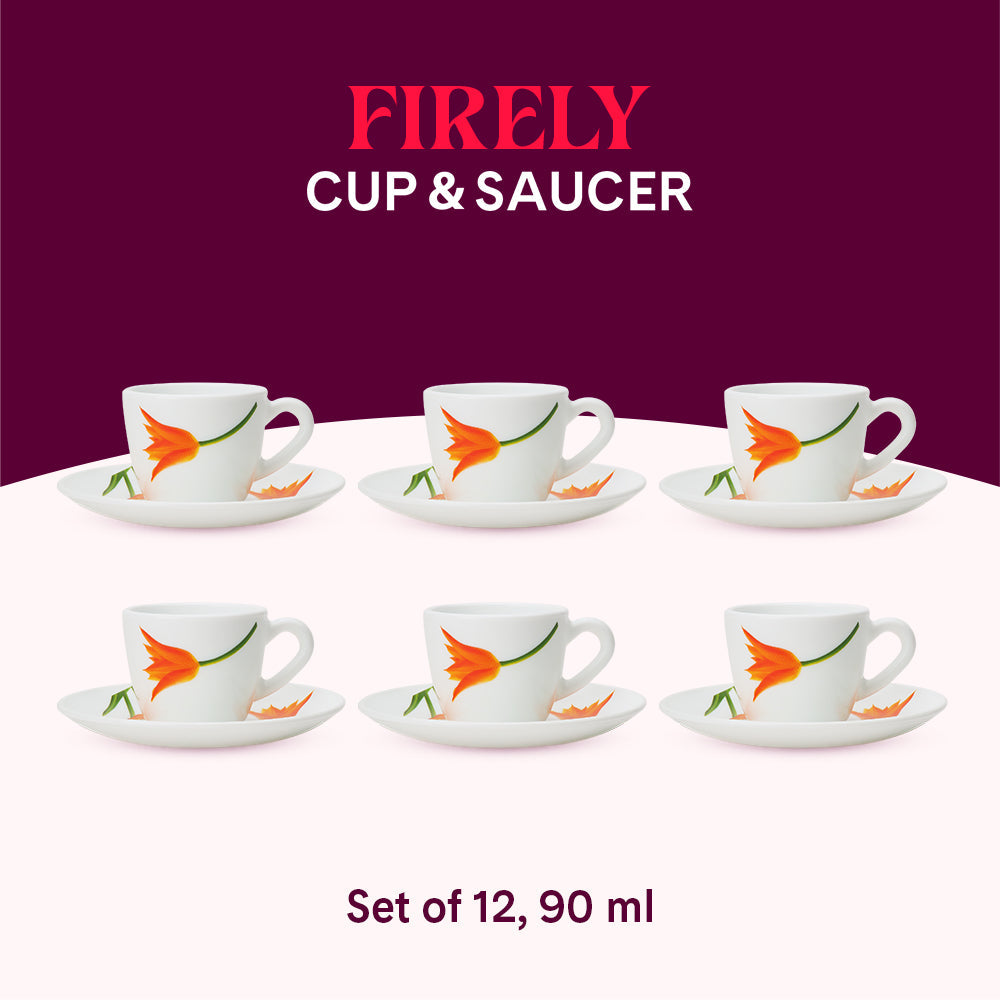 Borosil Larah Firefly Cup n Saucer Set