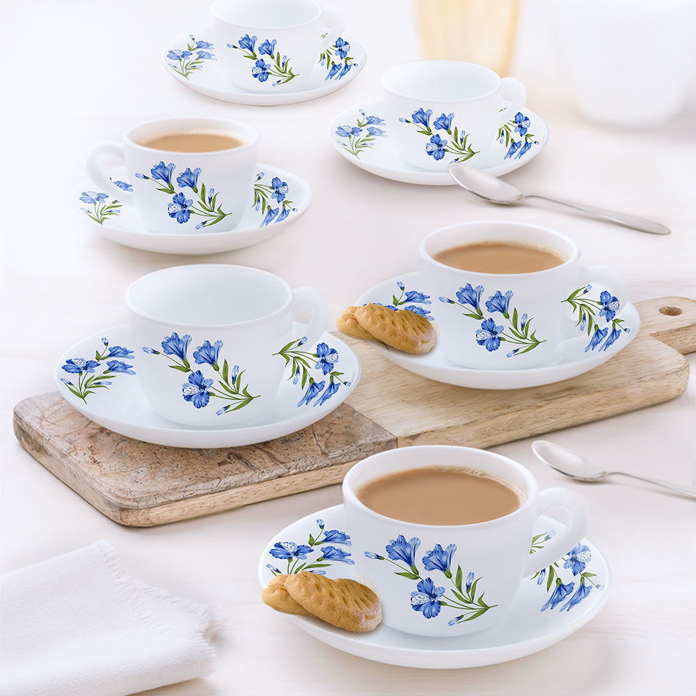 Borosil Larah Marina Blue Cup n Saucer Set