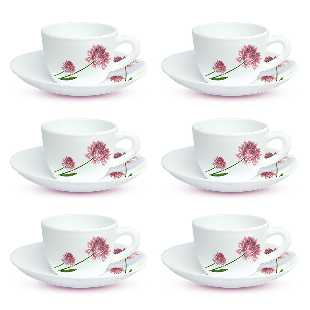 Borosil Larah Nargis Cup n Saucer Set of 12, 90ml