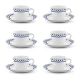 Borosil Larah Ocean Cup n Saucers Set