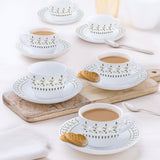 Borosil Larah Ora Gold Cup n Saucer Set of 12, 140ml