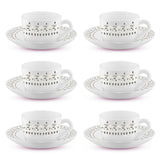 Borosil Larah Ora Gold Cup n Saucer Set of 12, 140ml