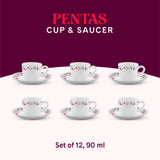 Borosil Larah Opalware Pentas Cup n Saucer