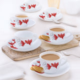 Borosil Larah Ruby Cup n Saucer Set of 12, 90ml