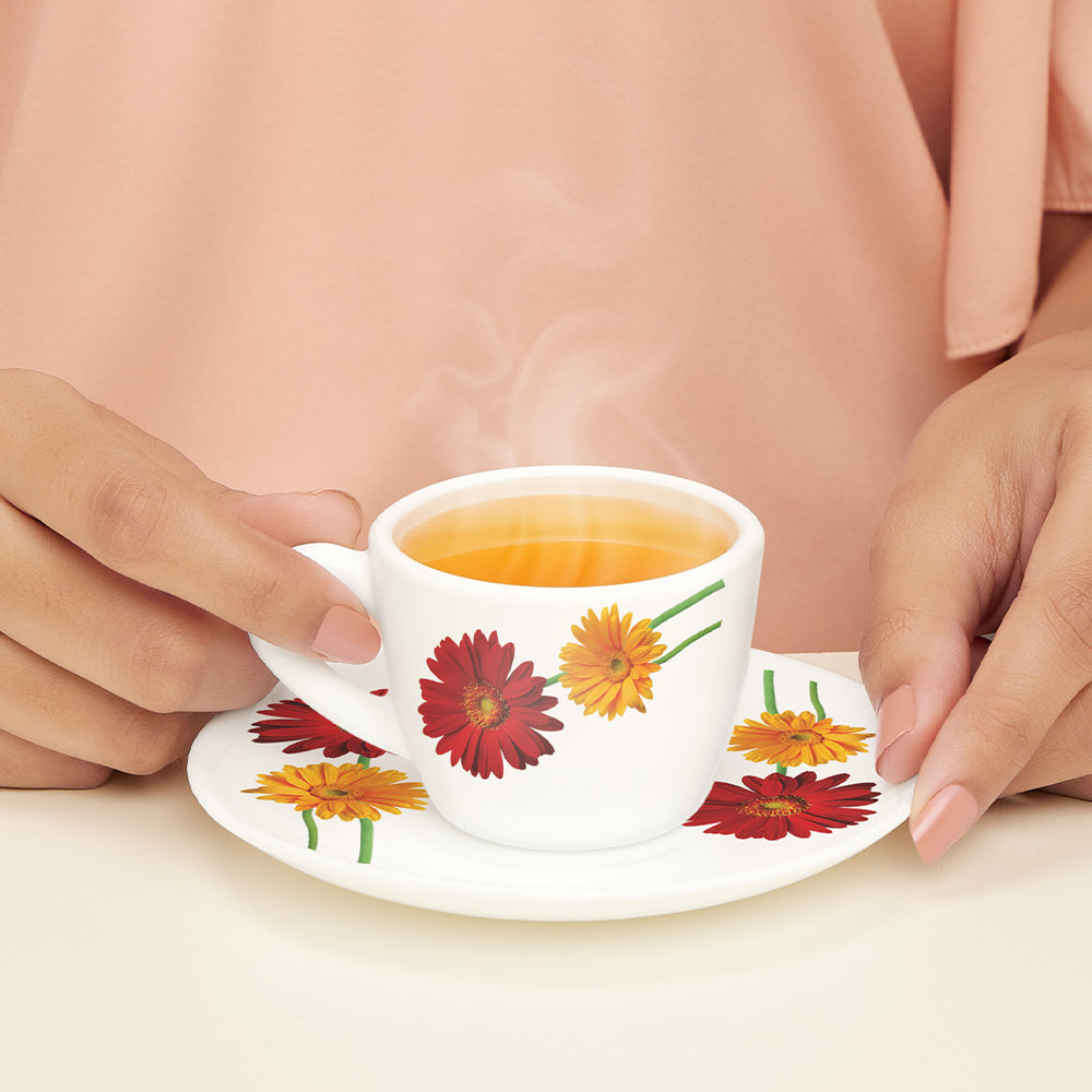Borosil Larah Zinnia Cup n Saucer Set