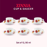 Borosil Larah Zinnia Cup n Saucer Set