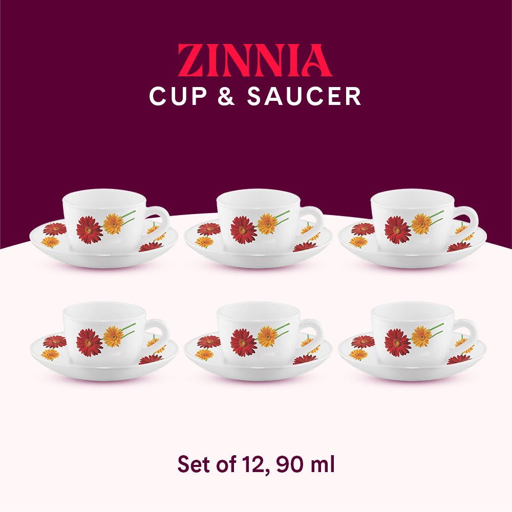Borosil Larah Zinnia Cup n Saucer Set